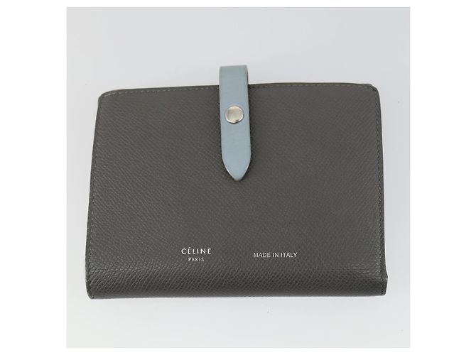 Céline Portafoglio CELINE in pelle 3 pezzi grigio beige Auth bs31479 Marrone - vista 2