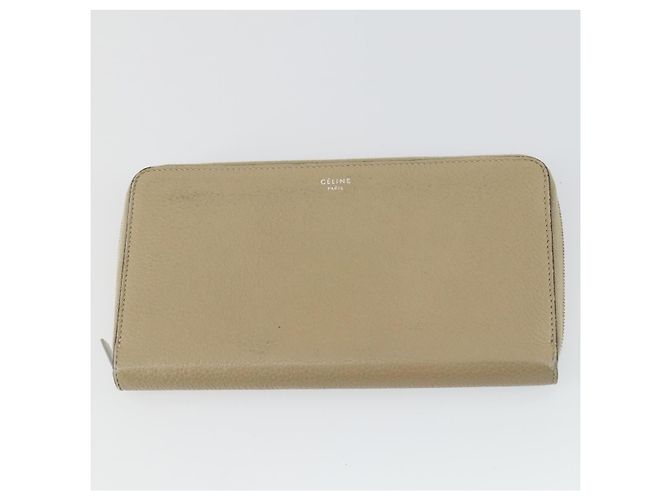 Céline Portafoglio CELINE in pelle 3 pezzi grigio beige Auth bs31479 Marrone - vista 9