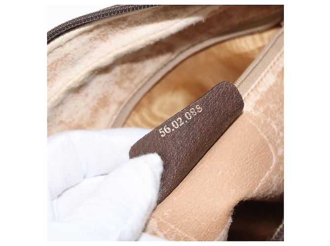 Borsa Gucci GG Supreme Web Sherry Line in PVC beige e oro 56 02 088 Auth ep12231 D'oro - vista 12