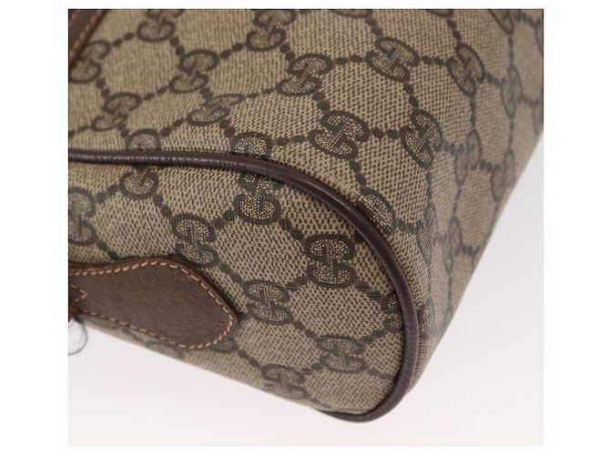 Borsa Gucci GG Supreme Web Sherry Line in PVC beige e oro 56 02 088 Auth ep12231 D'oro - vista 14