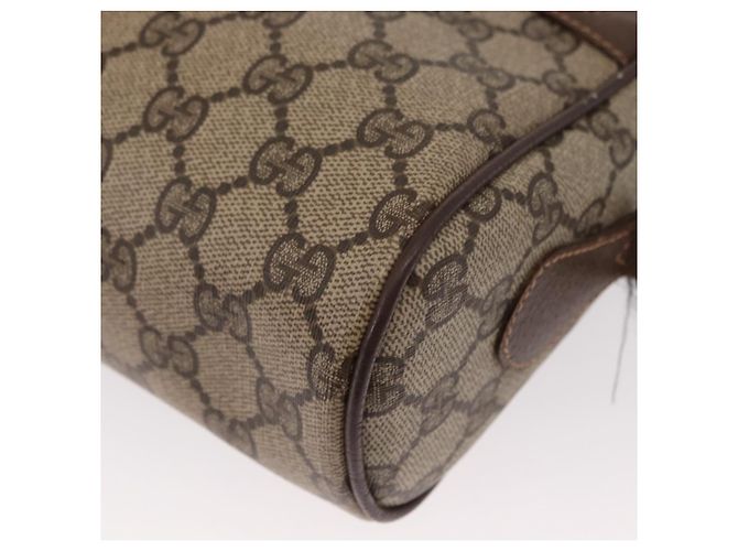 Borsa Gucci GG Supreme Web Sherry Line in PVC beige e oro 56 02 088 Auth ep12231 D'oro - vista 15