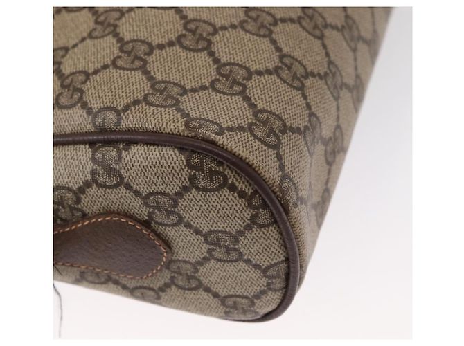 Borsa Gucci GG Supreme Web Sherry Line in PVC beige e oro 56 02 088 Auth ep12231 D'oro - vista 16