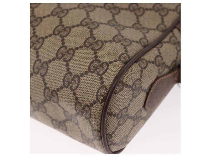 Borsa Gucci GG Supreme Web Sherry Line in PVC beige e oro 56 02 088 Auth ep12231 D'oro - vista 17
