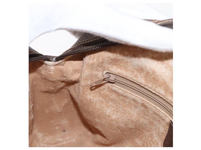 Borsa Gucci GG Supreme Web Sherry Line in PVC beige e oro 56 02 088 Auth ep12231 D'oro - vista 22
