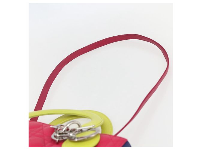 Christian Dior Borsa Lady Dior Canage in pelle 2 in 1 rosa argento Auth 157405SAM - vista 15