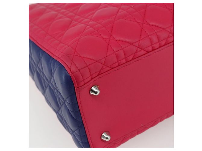 Christian Dior Borsa Lady Dior Canage in pelle 2 in 1 rosa argento Auth 157405SAM - vista 16