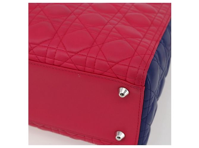 Christian Dior Borsa Lady Dior Canage in pelle 2 in 1 rosa argento Auth 157405SAM - vista 17