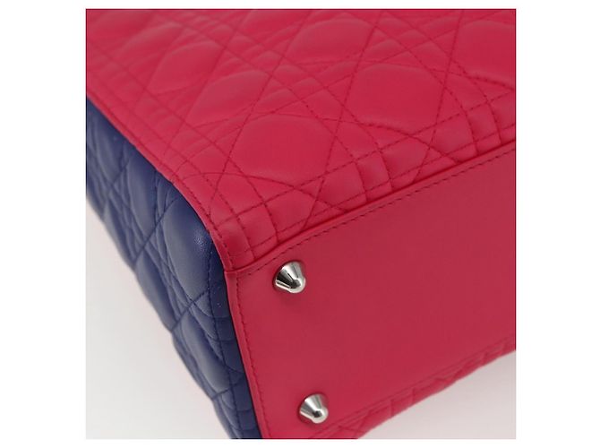 Christian Dior Borsa Lady Dior Canage in pelle 2 in 1 rosa argento Auth 157405SAM - vista 18