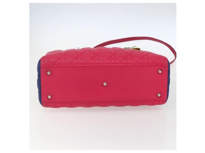 Christian Dior Borsa Lady Dior Canage in pelle 2 in 1 rosa argento Auth 157405SAM - vista 5