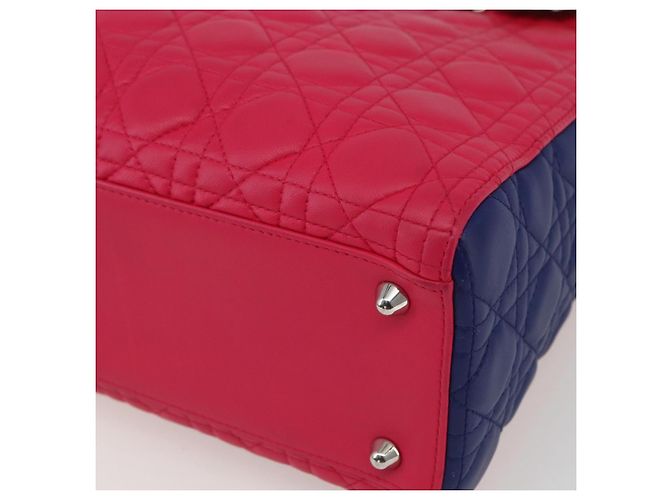 Christian Dior Borsa Lady Dior Canage in pelle 2 in 1 rosa argento Auth 157405SAM - vista 9