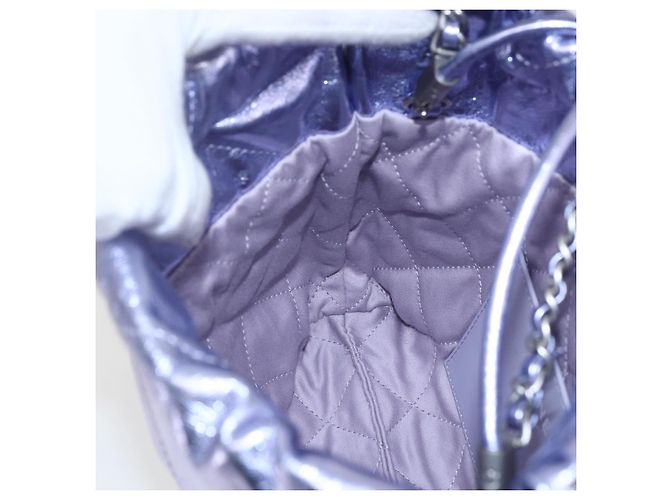 CHANEL Catena Chanel 22 Mini Borsa a Mano Pelle 2in1 Viola CC Auth 158680SM Porpora - vista 23