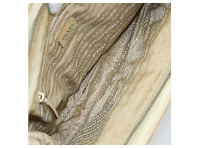 Borsa a Spalla PRADA Nylon Beige Oro Auth ep12445 D'oro - vista 10