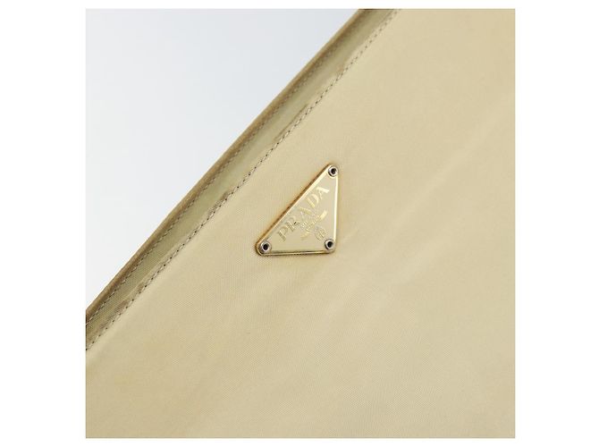 Borsa a Spalla PRADA Nylon Beige Oro Auth ep12445 D'oro - vista 17