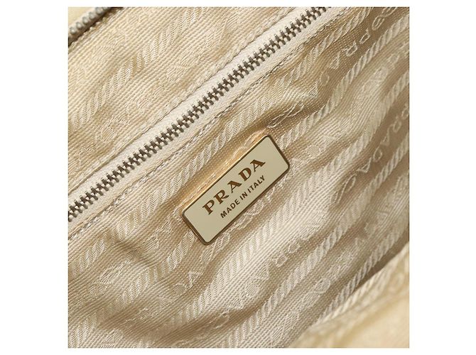 Borsa a Spalla PRADA Nylon Beige Oro Auth ep12445 D'oro - vista 19