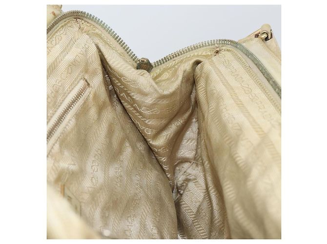 Borsa a Spalla PRADA Nylon Beige Oro Auth ep12445 D'oro - vista 20
