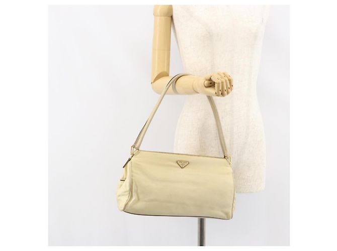 Borsa a Spalla PRADA Nylon Beige Oro Auth ep12445 D'oro - vista 24
