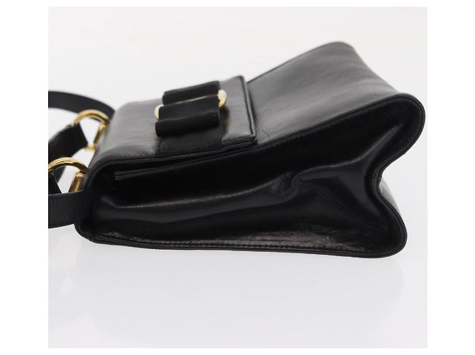 Borsa a mano Vala in pelle 2 in 1 nera e dorata Auth BA8780 di Salvatore Ferragamo Nero D'oro - vista 4