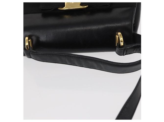 Borsa a mano Vala in pelle 2 in 1 nera e dorata Auth BA8780 di Salvatore Ferragamo Nero D'oro - vista 7
