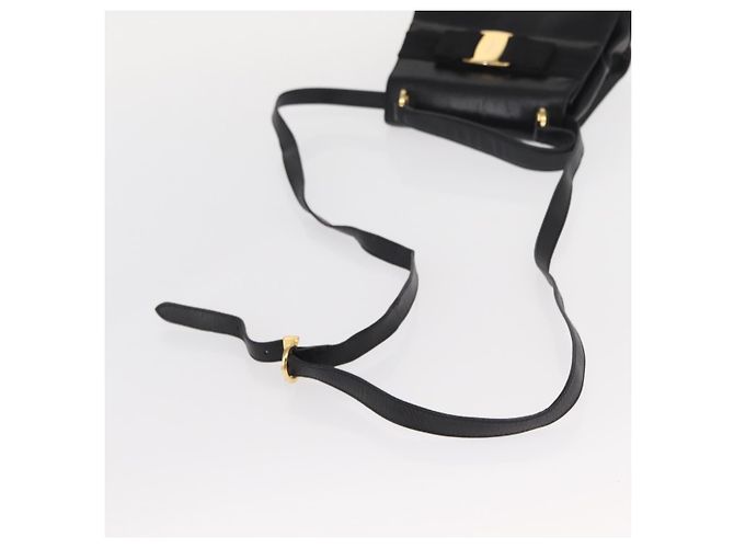 Borsa a mano Vala in pelle 2 in 1 nera e dorata Auth BA8780 di Salvatore Ferragamo Nero D'oro - vista 8