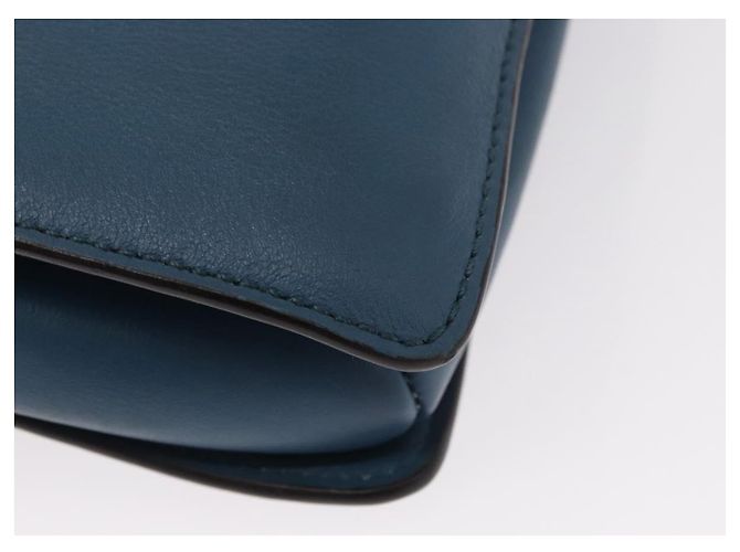 Chloé Borsa a Spalla Chloe Fay in Pelle Scamosciata Blu Oro Auth BA8910 D'oro - vista 15