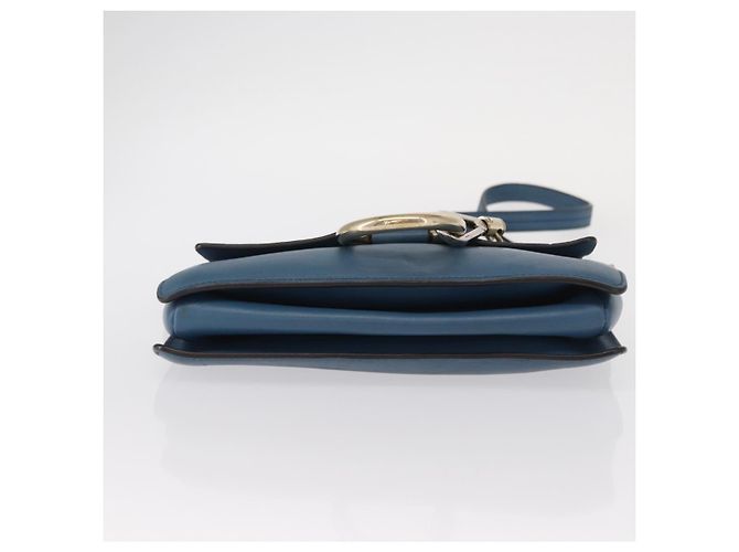 Chloé Borsa a Spalla Chloe Fay in Pelle Scamosciata Blu Oro Auth BA8910 D'oro - vista 5
