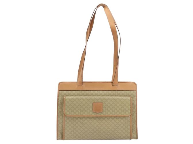 Céline CELINE Macadam Canvas Tote Bag PVC Beige Auth mr1679 - Ansicht 13