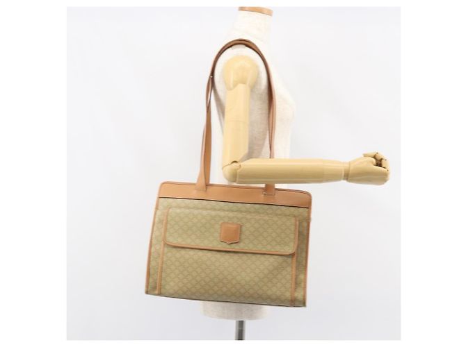 Céline CELINE Macadam Canvas Tote Bag PVC Beige Auth mr1679 - Ansicht 24
