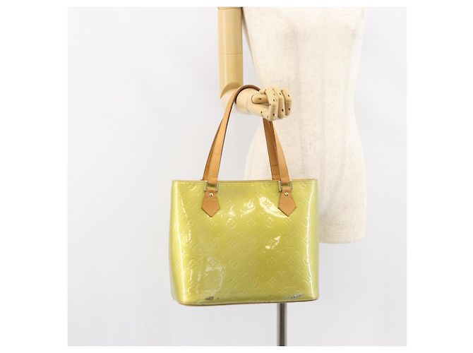 LOUIS VUITTON Bolsa de Mão Monogram Vernis Houston Cinza M91053 LV Auth gh1369 - vista 28
