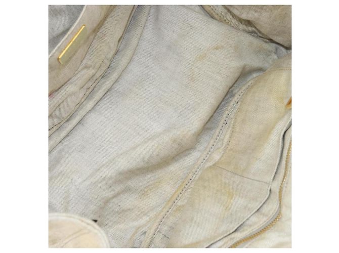 PRADA Canapa MM Borsa a mano in tela grigia oro Auth 151445 Marrone D'oro - vista 11