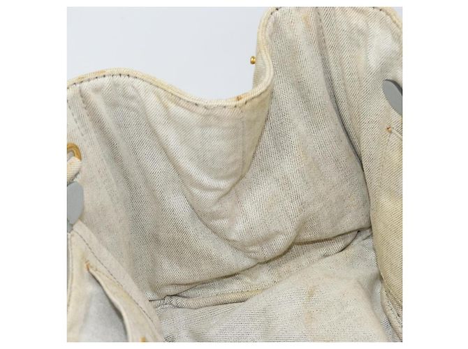 PRADA Canapa MM Borsa a mano in tela grigia oro Auth 151445 Marrone D'oro - vista 18