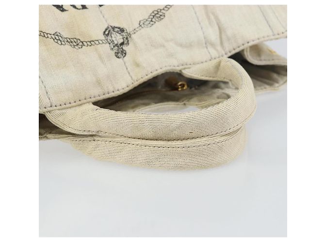 PRADA Canapa MM Borsa a mano in tela grigia oro Auth 151445 Marrone D'oro - vista 7