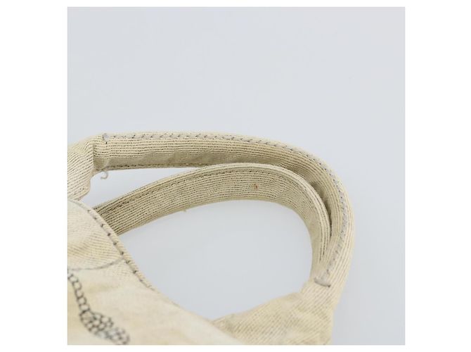 PRADA Canapa MM Borsa a mano in tela grigia oro Auth 151445 Marrone D'oro - vista 8