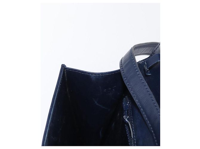 Borsa a Spalla Christian Dior in Pelle Blu Navy Oro Auth BA8852 D'oro - vista 20