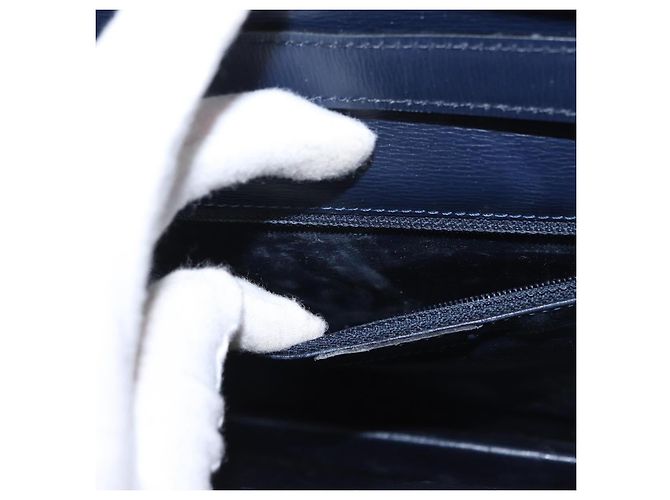 Borsa a Spalla Christian Dior in Pelle Blu Navy Oro Auth BA8852 D'oro - vista 22