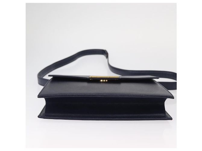Borsa a Spalla Christian Dior in Pelle Blu Navy Oro Auth BA8852 D'oro - vista 5
