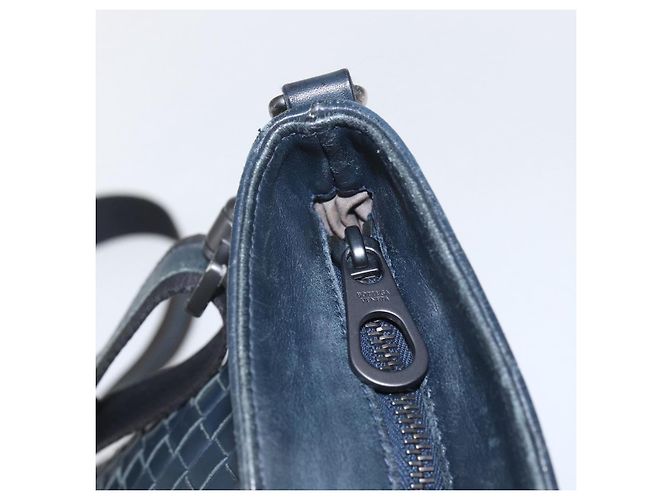 Autre Marque Borsa a Spalla in Pelle Intrecciato Bottega Veneta Navy Auth ka844 Blu navy - vista 10