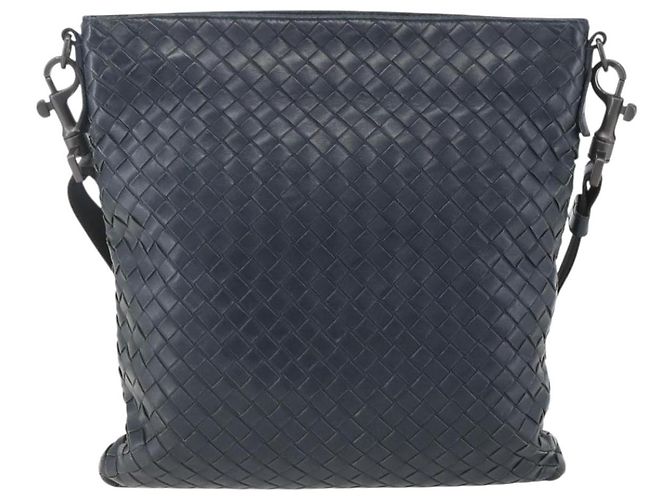 Autre Marque Borsa a Spalla in Pelle Intrecciato Bottega Veneta Navy Auth ka844 Blu navy - vista 13