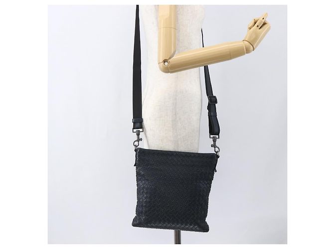 Autre Marque Borsa a Spalla in Pelle Intrecciato Bottega Veneta Navy Auth ka844 Blu navy - vista 21