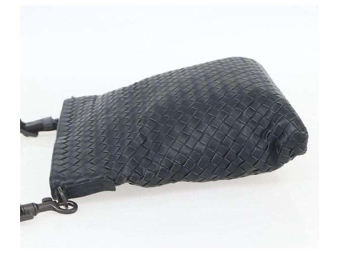 Autre Marque Borsa a Spalla in Pelle Intrecciato Bottega Veneta Navy Auth ka844 Blu navy - vista 3