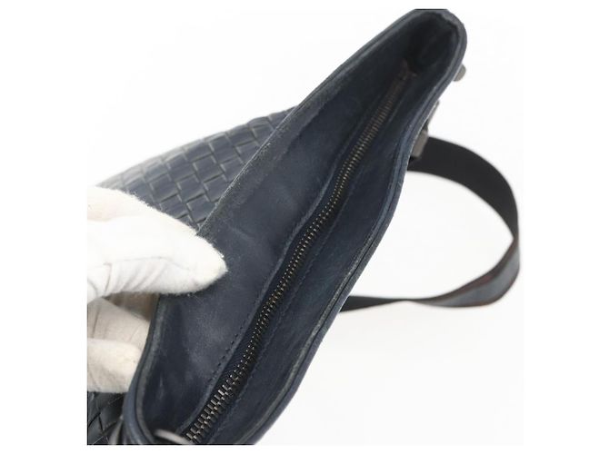 Autre Marque Borsa a Spalla in Pelle Intrecciato Bottega Veneta Navy Auth ka844 Blu navy - vista 6