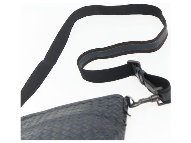 Autre Marque Borsa a Spalla in Pelle Intrecciato Bottega Veneta Navy Auth ka844 Blu navy - vista 8