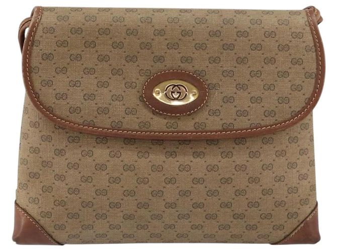 GUCCI Micro GG Supreme Schultertasche PVC Beige Gold 007 92 5548 Auth 156790 Golden - Ansicht 13