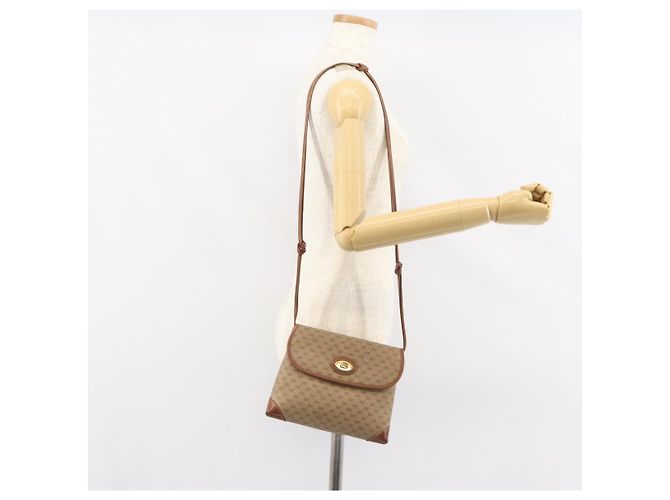 GUCCI Micro GG Supreme Schultertasche PVC Beige Gold 007 92 5548 Auth 156790 Golden - Ansicht 24
