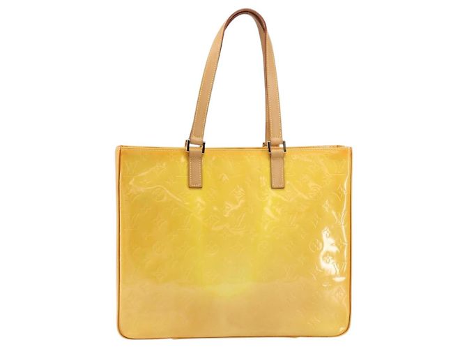 LOUIS VUITTON Borsa Tote Columbus Monogram Vernis Giallo Lime M91047 Auth ep12233 D'oro - vista 13