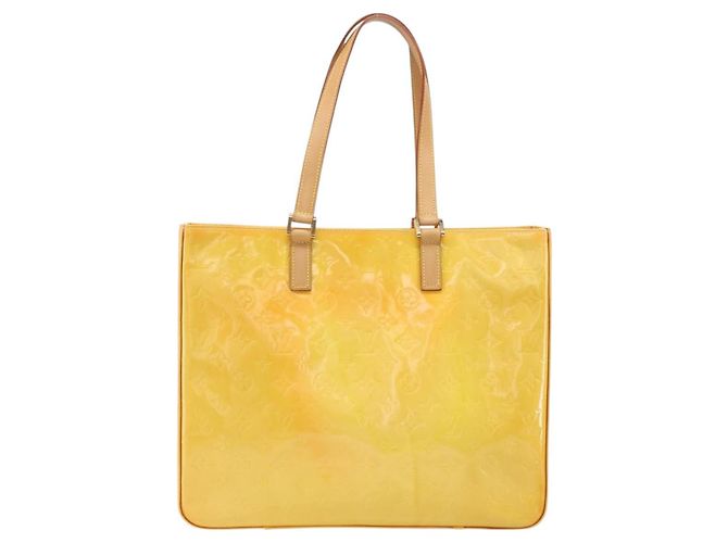 LOUIS VUITTON Borsa Tote Columbus Monogram Vernis Giallo Lime M91047 Auth ep12233 D'oro - vista 2