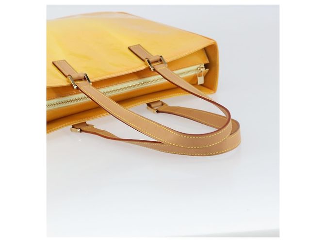 LOUIS VUITTON Borsa Tote Columbus Monogram Vernis Giallo Lime M91047 Auth ep12233 D'oro - vista 7