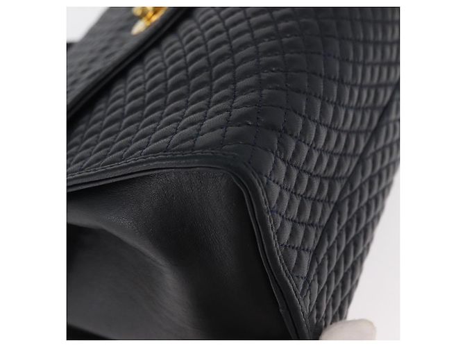 BALLY Borsa a Spalla in Pelle 2 in 1 Blu Navy Oro Auth 156489 D'oro - vista 10
