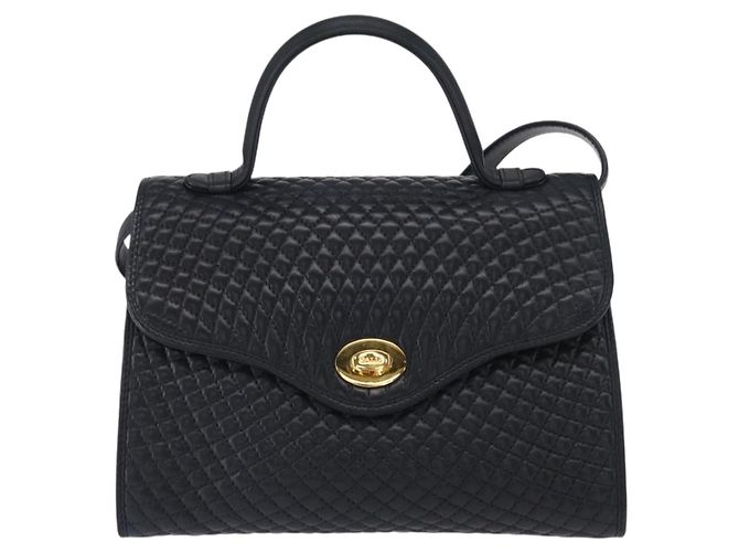 BALLY Borsa a Spalla in Pelle 2 in 1 Blu Navy Oro Auth 156489 D'oro - vista 13