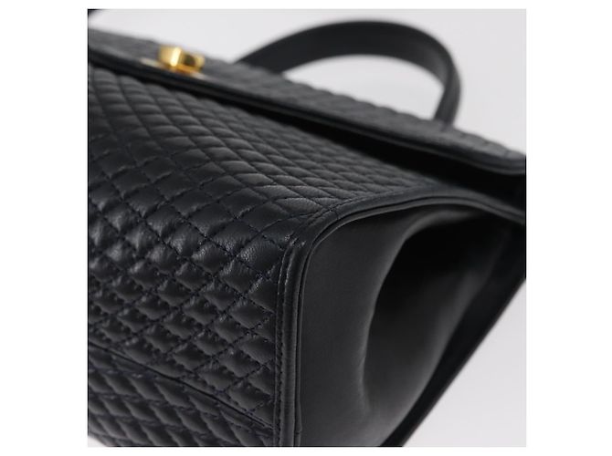 BALLY Borsa a Spalla in Pelle 2 in 1 Blu Navy Oro Auth 156489 D'oro - vista 15