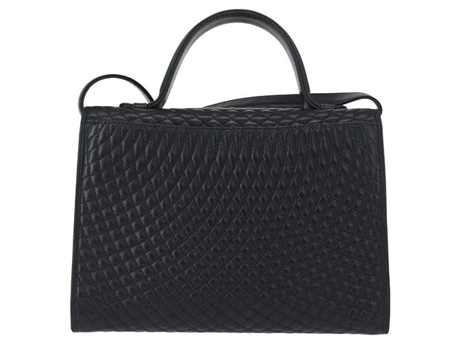 BALLY Borsa a Spalla in Pelle 2 in 1 Blu Navy Oro Auth 156489 D'oro - vista 2